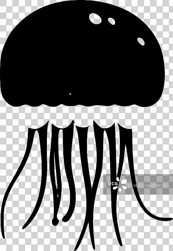 黑白水母图片素材