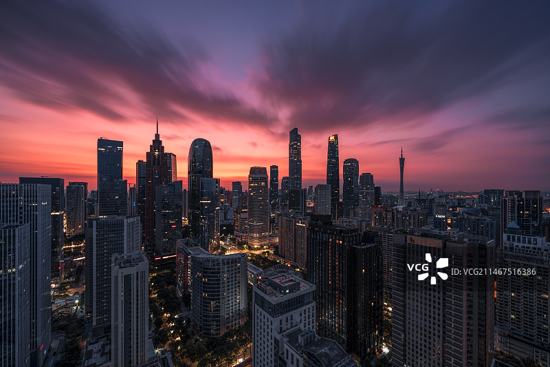 羊城中轴线朝霞图片素材