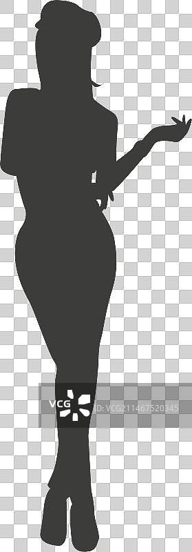 时尚女孩剪影图片素材