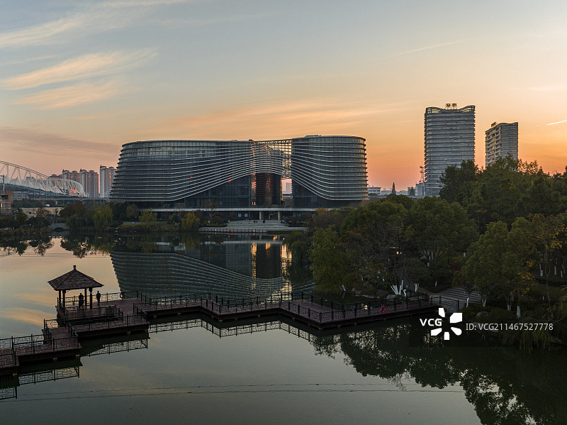 航拍安徽省芜湖市文化公园图片素材