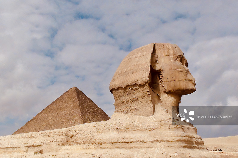 埃及狮身人面像和金字塔图片素材
