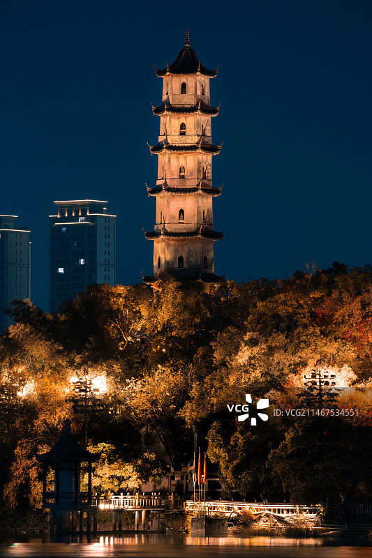 温州江心双塔图片素材