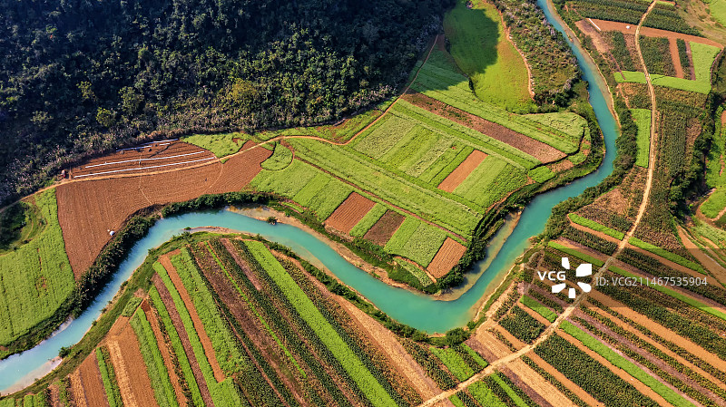 广西隆安县布泉乡更望湖风光图片素材