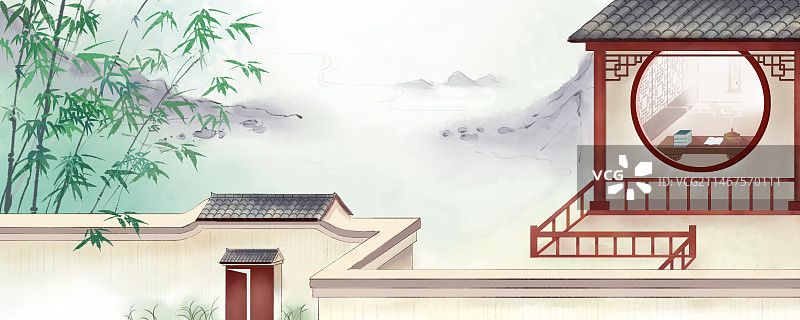 中国风古代场景图片素材