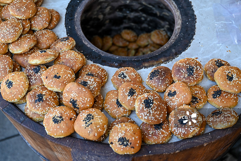 浙江金华兰溪的特色美食 酥饼特写图片素材