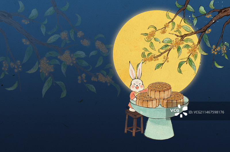中秋节国风插画图片素材