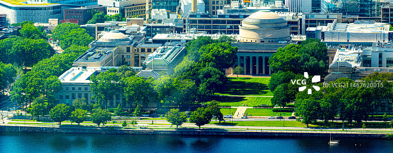 高视角拍摄美国波士顿市区图片素材