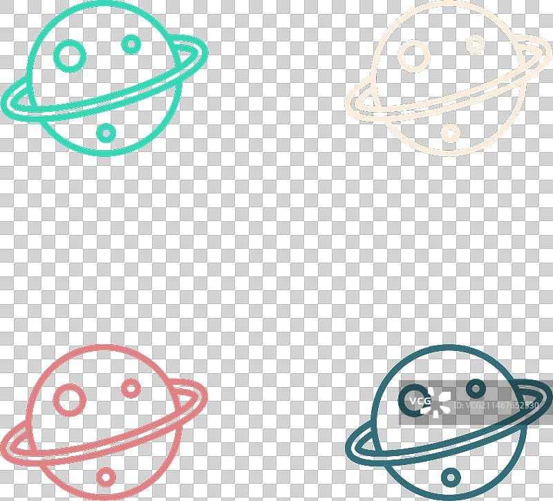 波普艺术线条土星与行星环图片素材