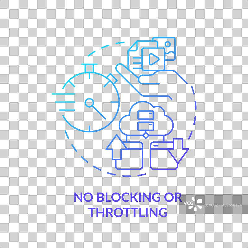 创意渐变无阻塞或限流细线图标图片素材