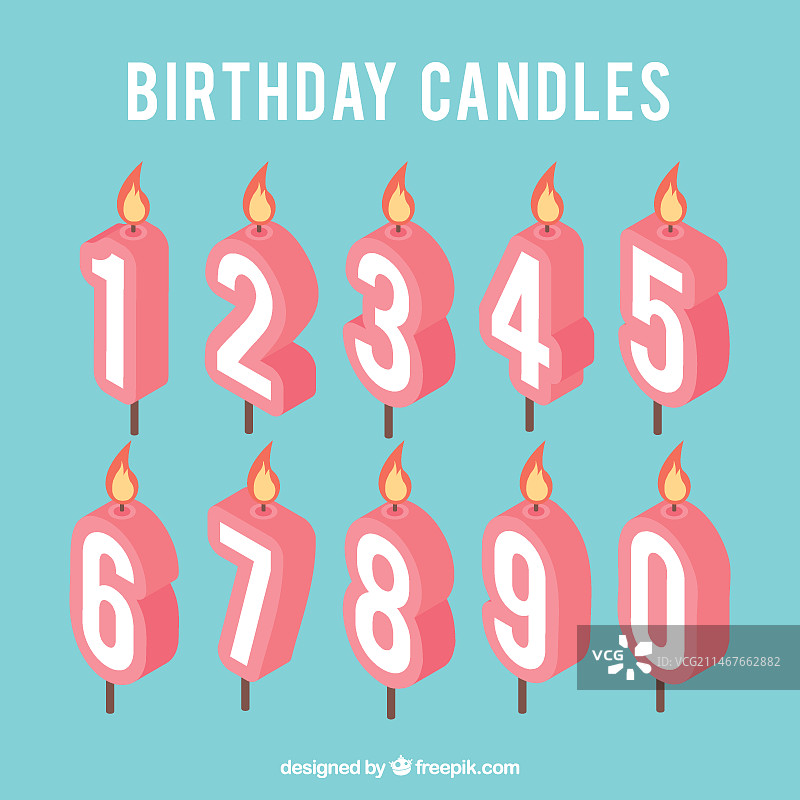 数字蜡烛套装图片素材