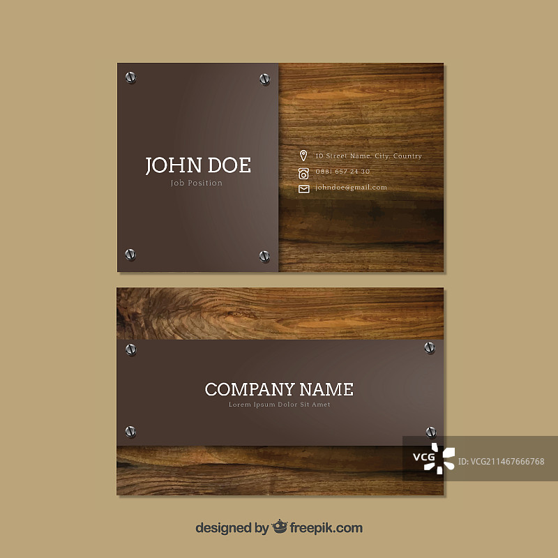 木质背景商务名片图片素材