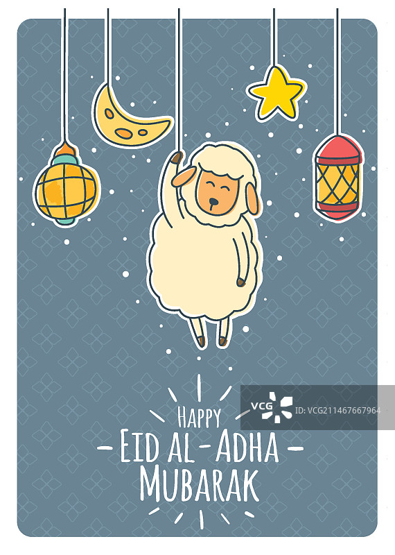 宰牲节快乐，悬挂装饰品图片素材