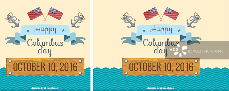扁平风格哥伦布日背景图片素材