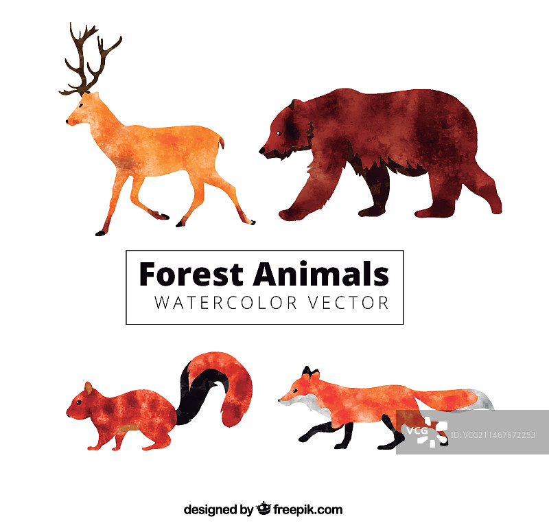 森林动物效果图图片素材