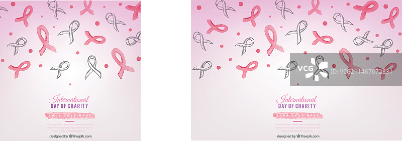 带有红色和白色丝带的国际慈善日图片素材
