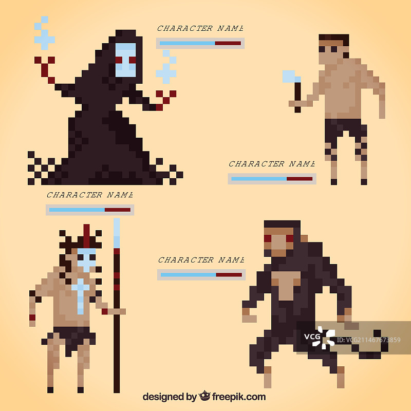 像素化电子游戏角色合集图片素材
