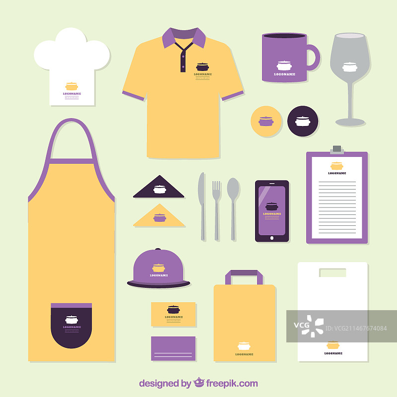 橙色和紫色餐厅标识图片素材