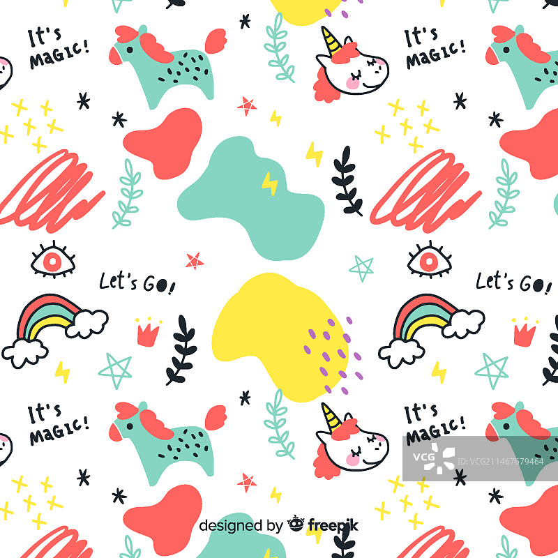 手绘动物文字图案图片素材