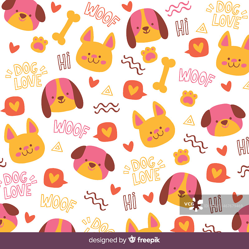 手绘动物文字图案图片素材