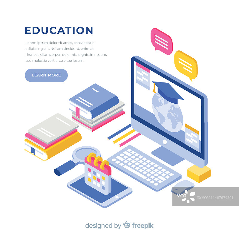 2.5D教育背景图片素材