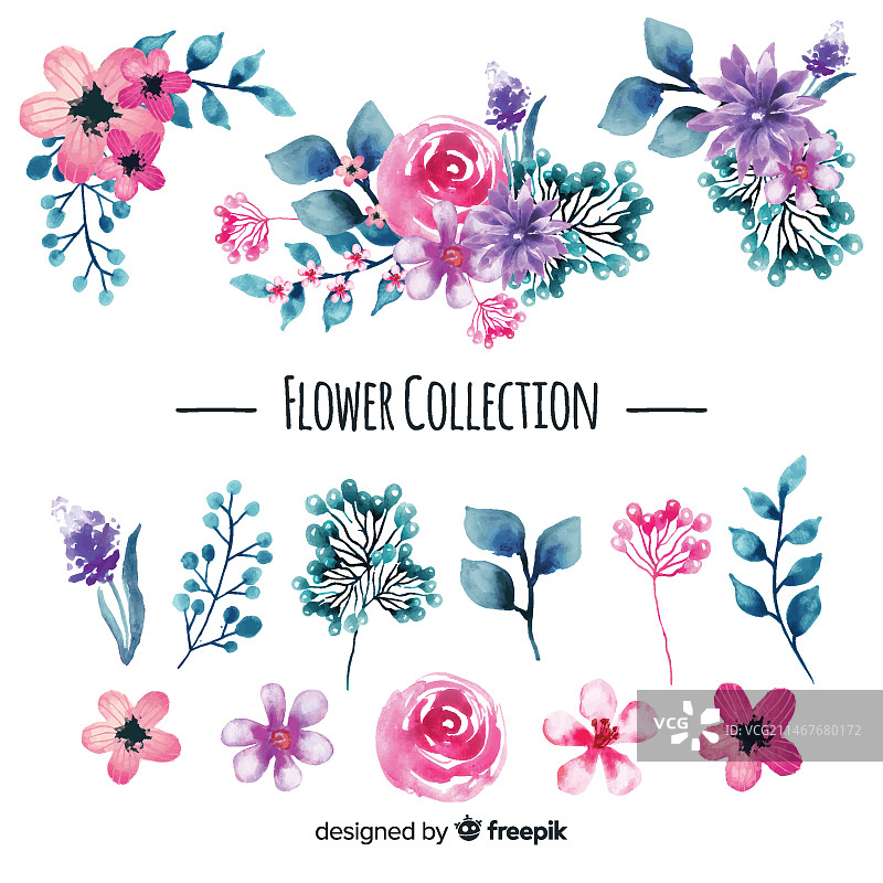 水彩花卉合集图片素材