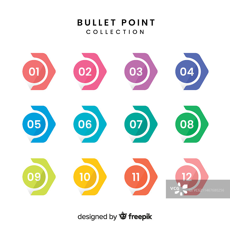 扁平箭头项目符号集合图片素材