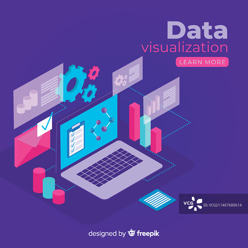2.5D数据可视化元素背景图片素材