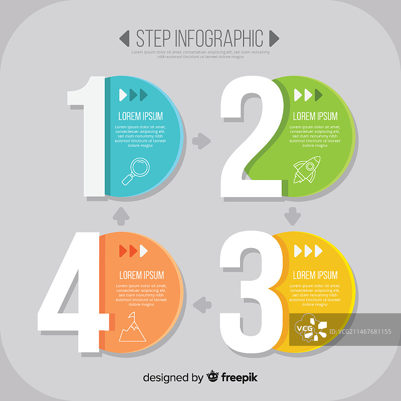 扁平信息图步骤图片素材