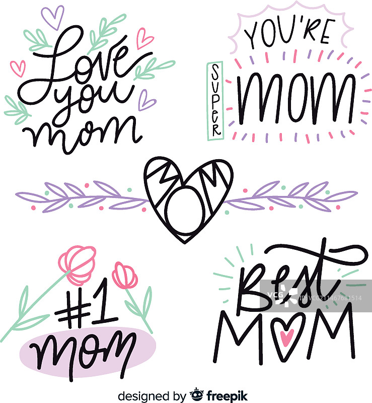 母亲节徽章合集图片素材