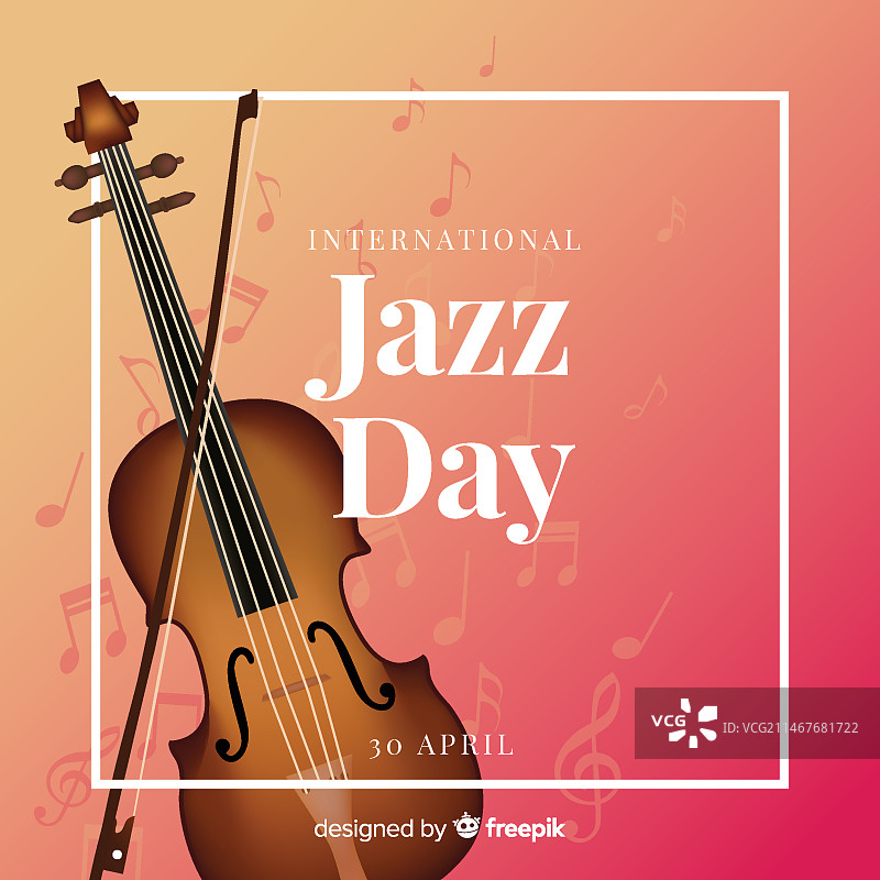 逼真的国际爵士乐日背景图片素材