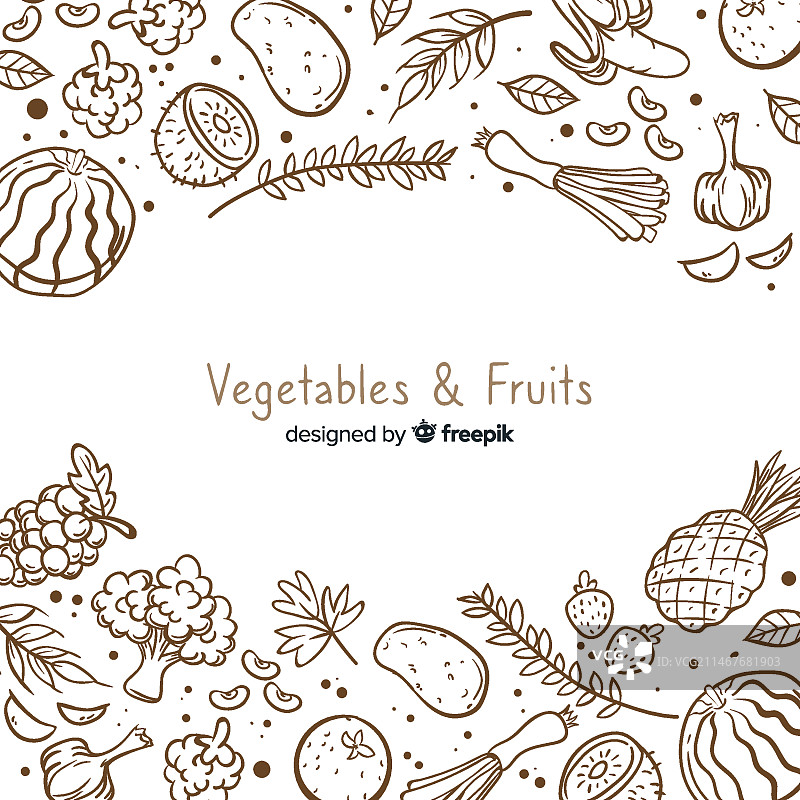 手绘蔬菜水果背景图片素材
