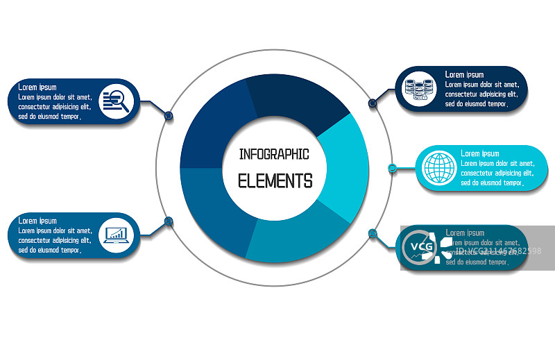 表达整体和分项内容的矢量设计模板图片素材