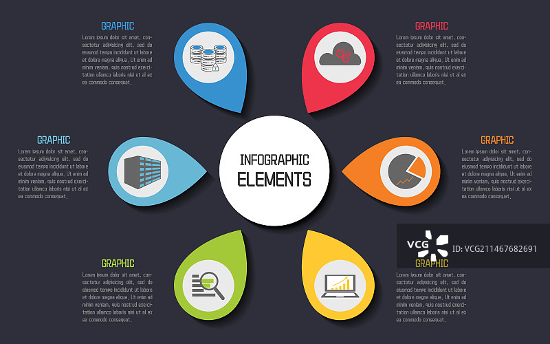 表达整体和分项内容的矢量设计模板图片素材