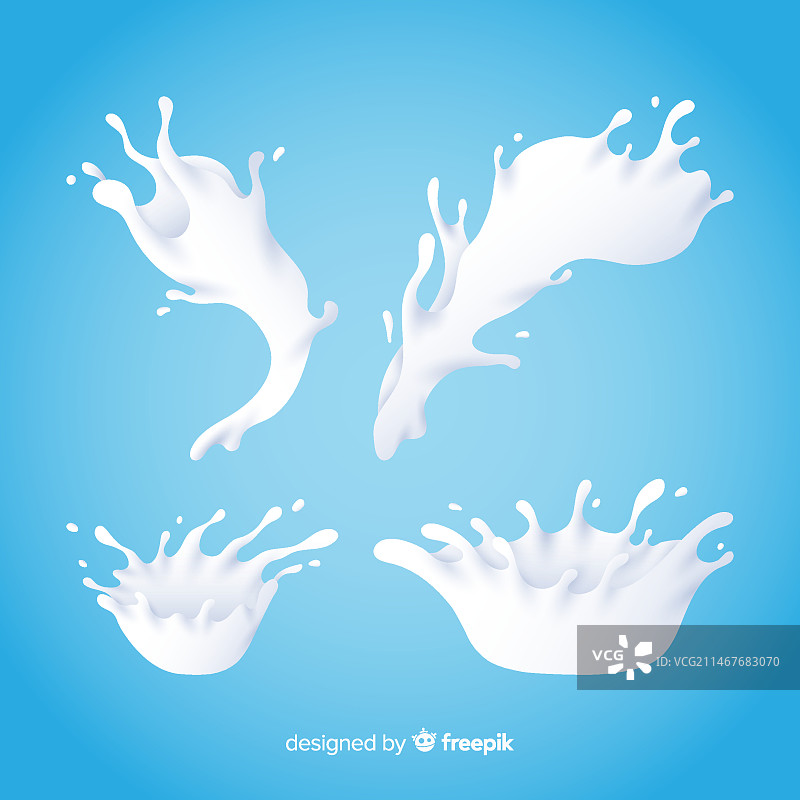 逼真牛奶飞溅效果合集图片素材