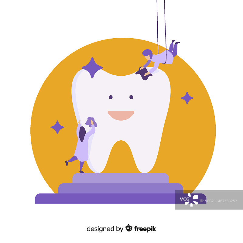 牙医护理牙齿背景扁平概念图片素材