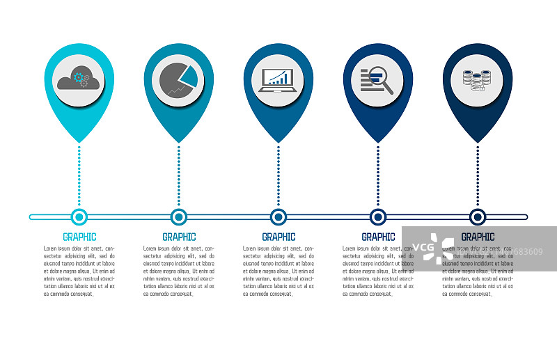 商务风格的时间线与流程图的矢量设计模板图片素材