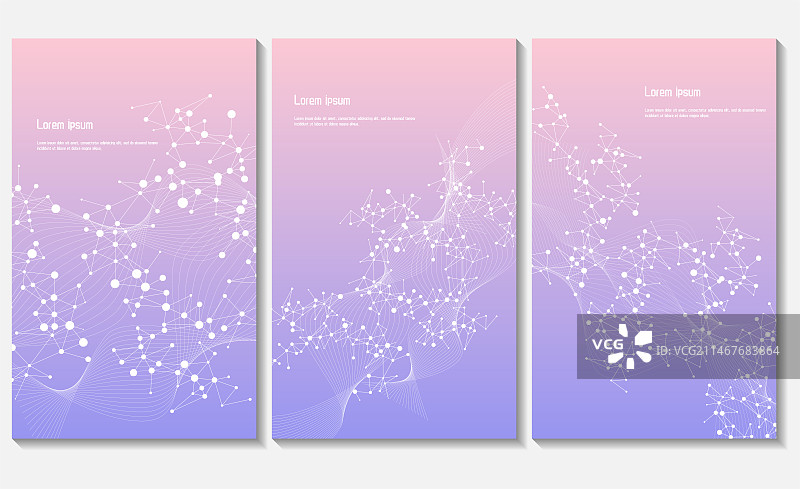 点线相互连接的抽象科技背景模板图片素材