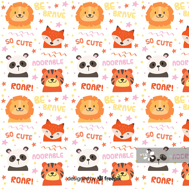 彩色涂鸦动物和文字图案图片素材