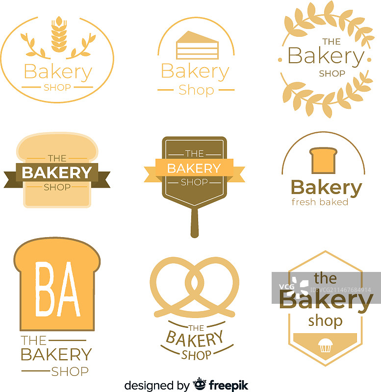 扁平风烘焙店logo模板图片素材
