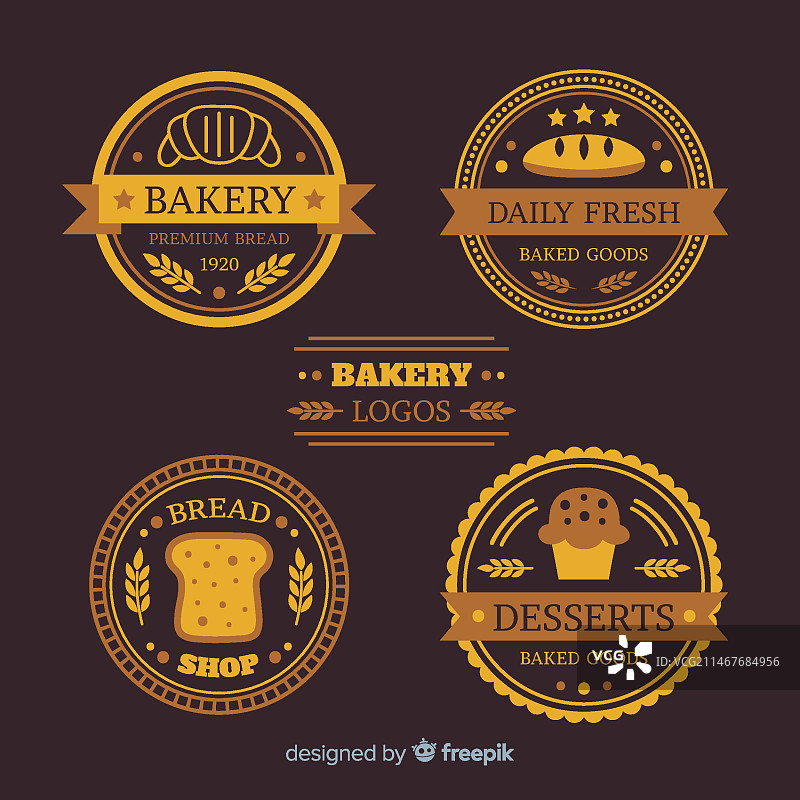 扁平风烘焙店logo模板图片素材