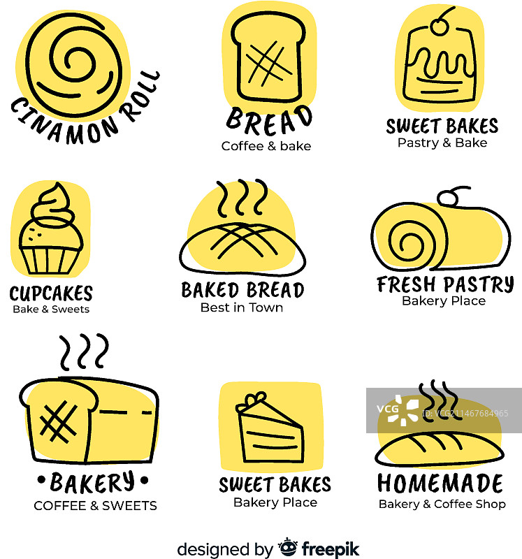 手绘烘焙店logo模板图片素材