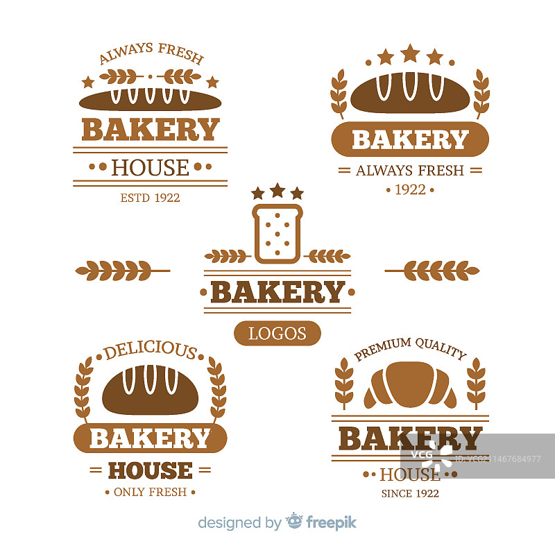 扁平风烘焙店logo模板图片素材