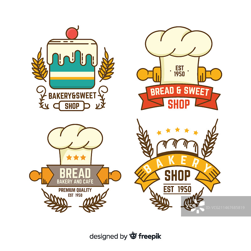 扁平面包店logo模板图片素材