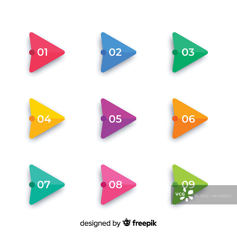 扁平箭头项目符号集合图片素材