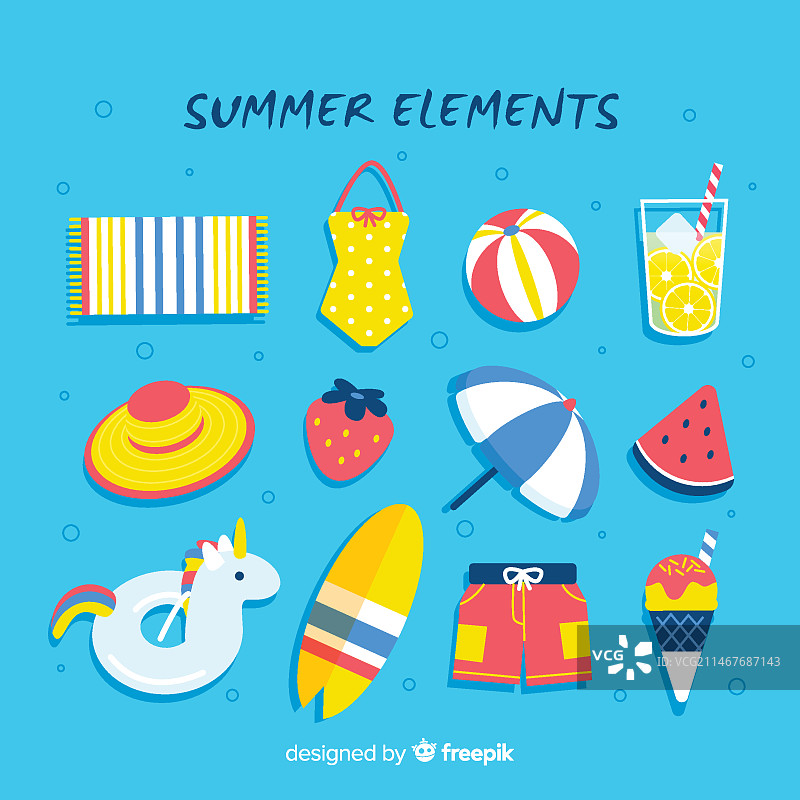 夏季元素合集图片素材