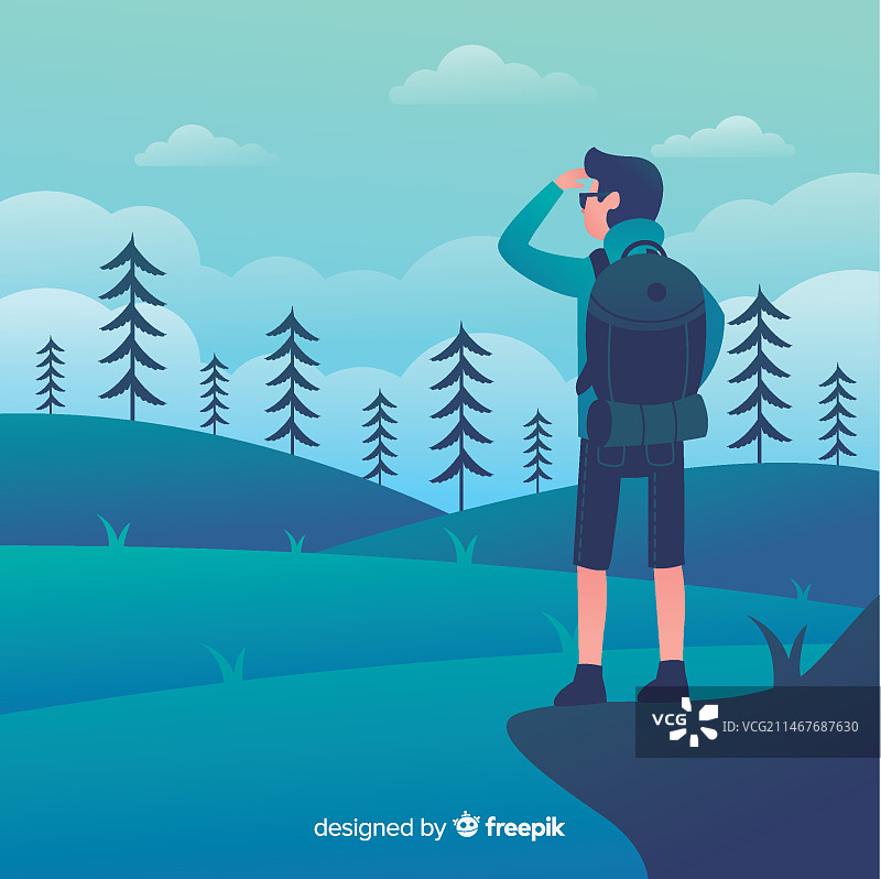 带背包的探险者背景图片素材