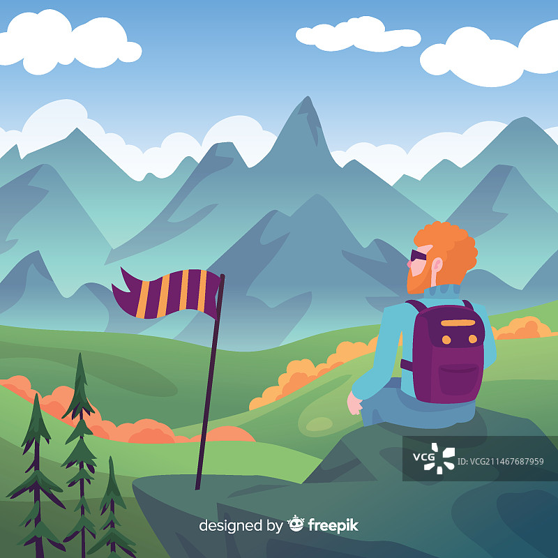 带背包的探险者背景图片素材