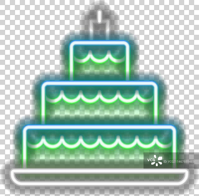 发光的霓虹灯婚礼蛋糕图标图片素材