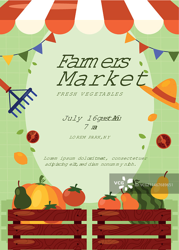 扁平风格农贸市场海报图片素材