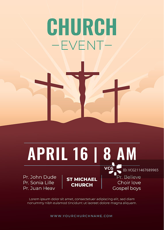 渐变教堂海报模板图片素材